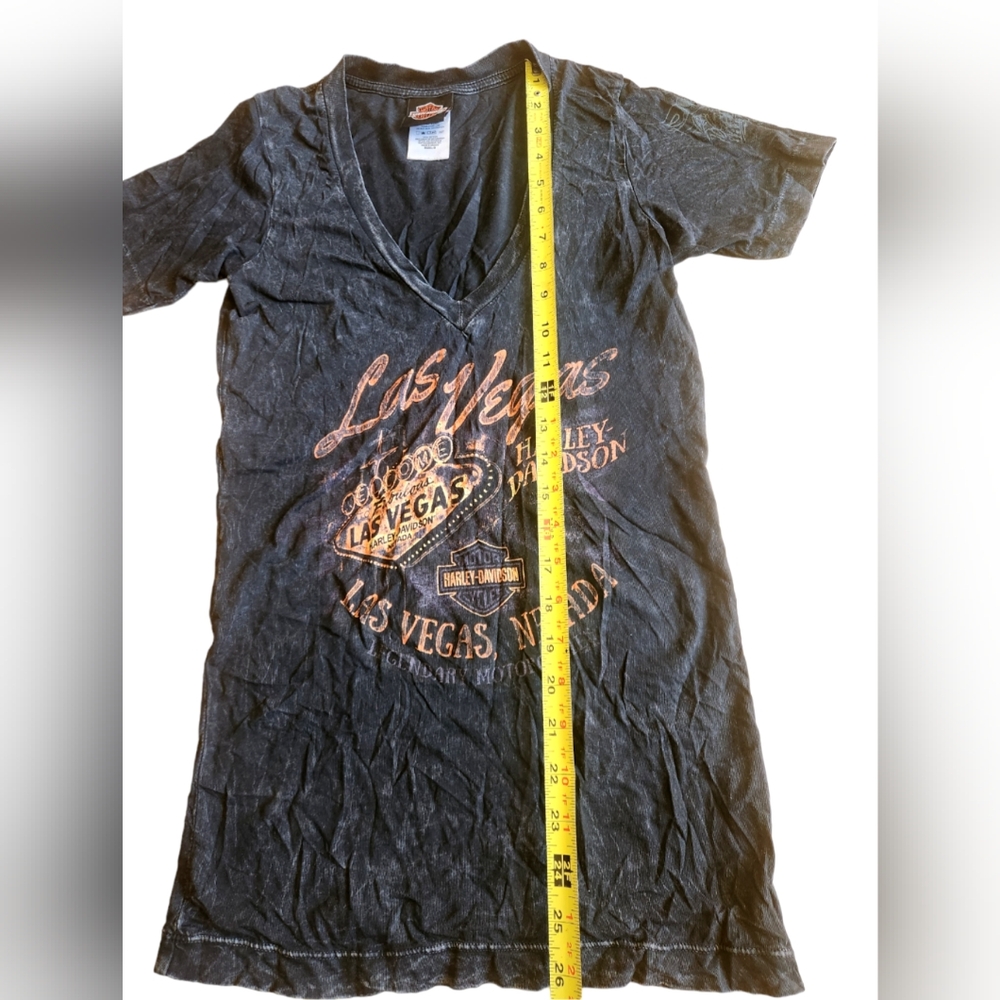 Harley-Davidson Womens T Shirt Small Gray V Neck Burnout Las Vegas Biker - Picture 8 of 8